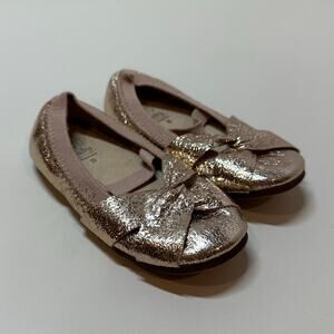 Zara Baby Girl Pink Gold Glitter Ballet Mary Jane Shoes Metallic EU 20 US 4.5
